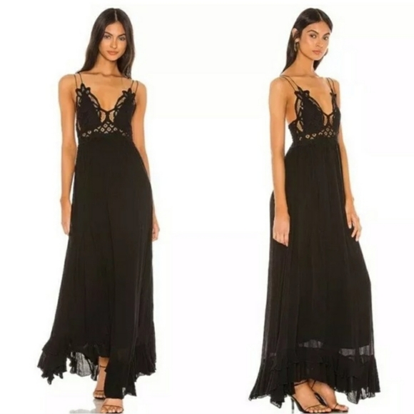 Free People Adela Slip maxi dress black size S - Picture 6 of 6